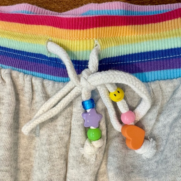 SO Brand Gray Athletic Shorts with Drawstring Rainbow colored Waist - GC - XL - Picture 2 of 5